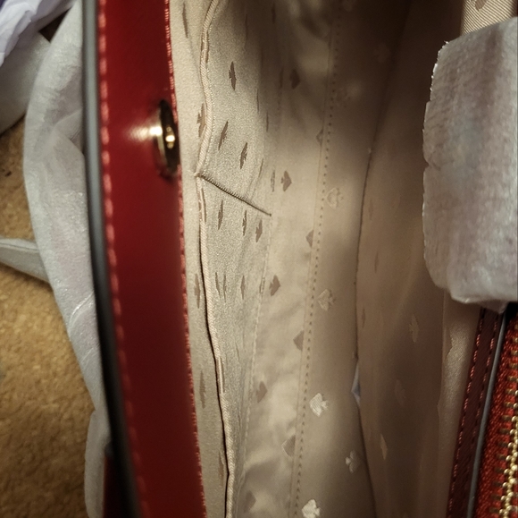 Kate Spade Perry Saffiano Leather Crossbody Satchel In Red Currant, NWT - Picture 12 of 12